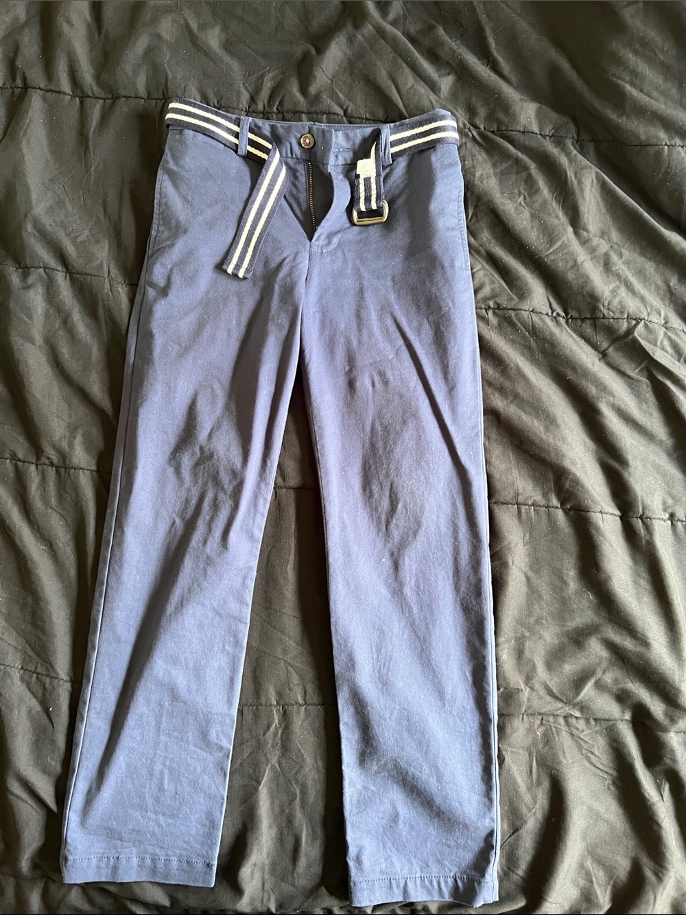 Polo by Ralph Lauren Navy Blue Kids Dress Pants with Striped Belt